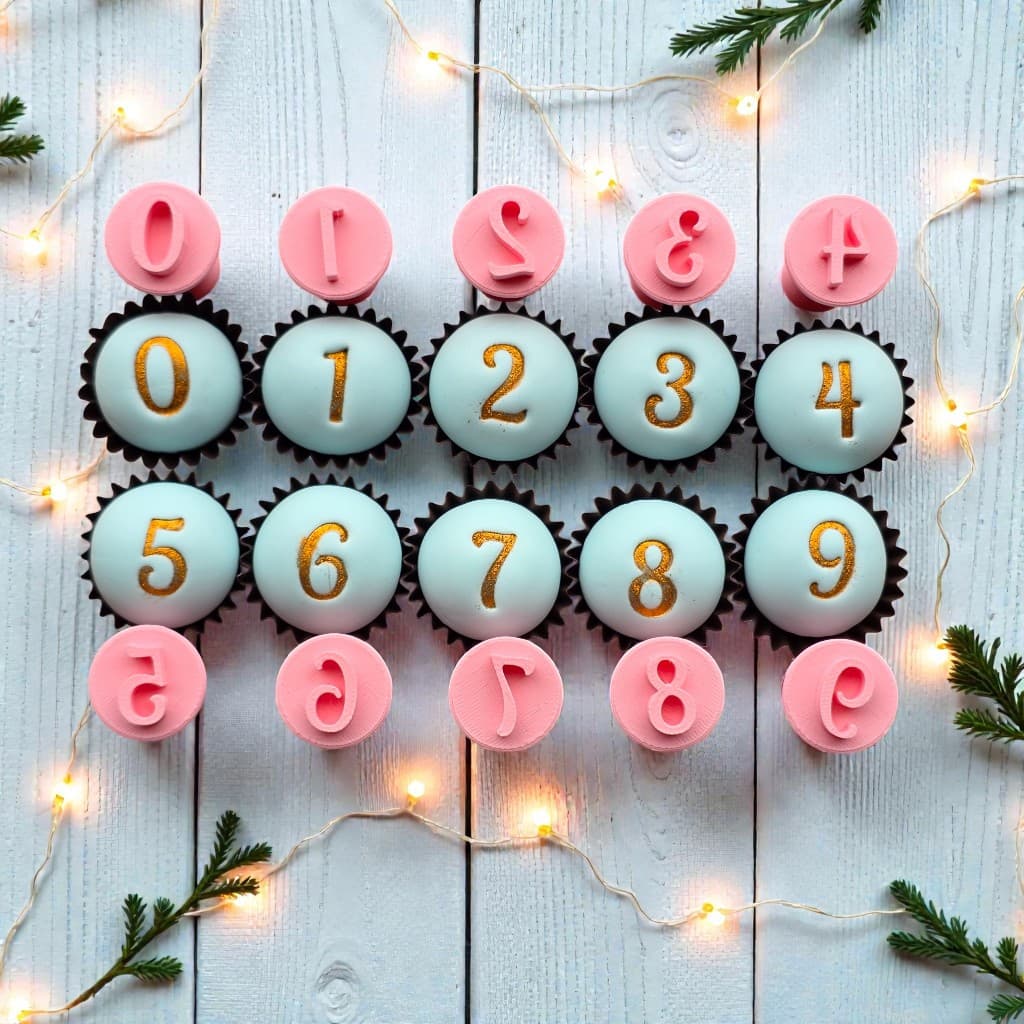 Kit Carimbos Para Doces Números para Doces, Brigadeiros, Docinhos, Massas e Biscuit