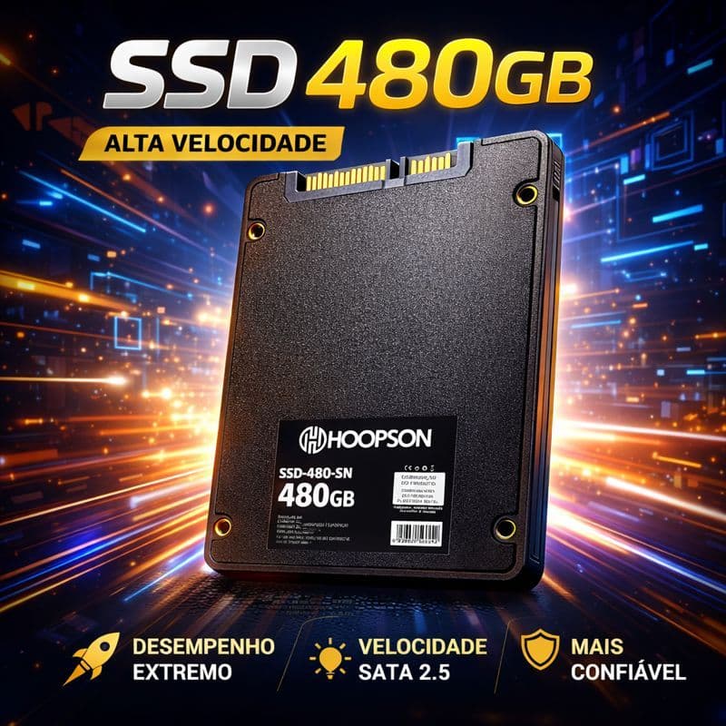 SSD 480GB SATA 2.5 Alta Velocidade p/ PC e Notebook Gamer | Desempenho Rápido e Confiável