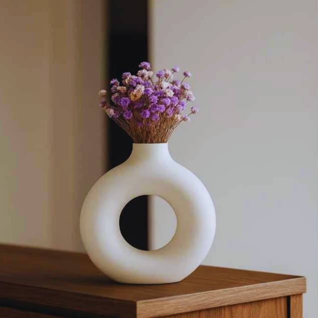 Vaso Rosquinha pequena em gesso cru