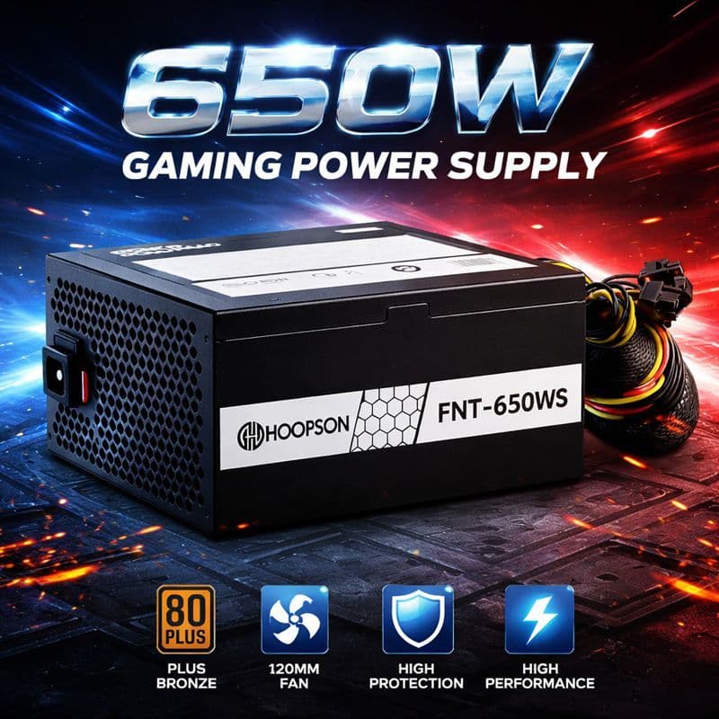 Fonte Gamer 650W Real ATX | Potência Estável, Silenciosa, Ideal para PC Gamer, Alta Performance