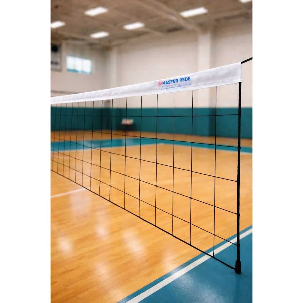 REDE DE VOLEI DE SEDA 5M COM 1 FAIXA SINTETICA PARA RECREAÇÃO