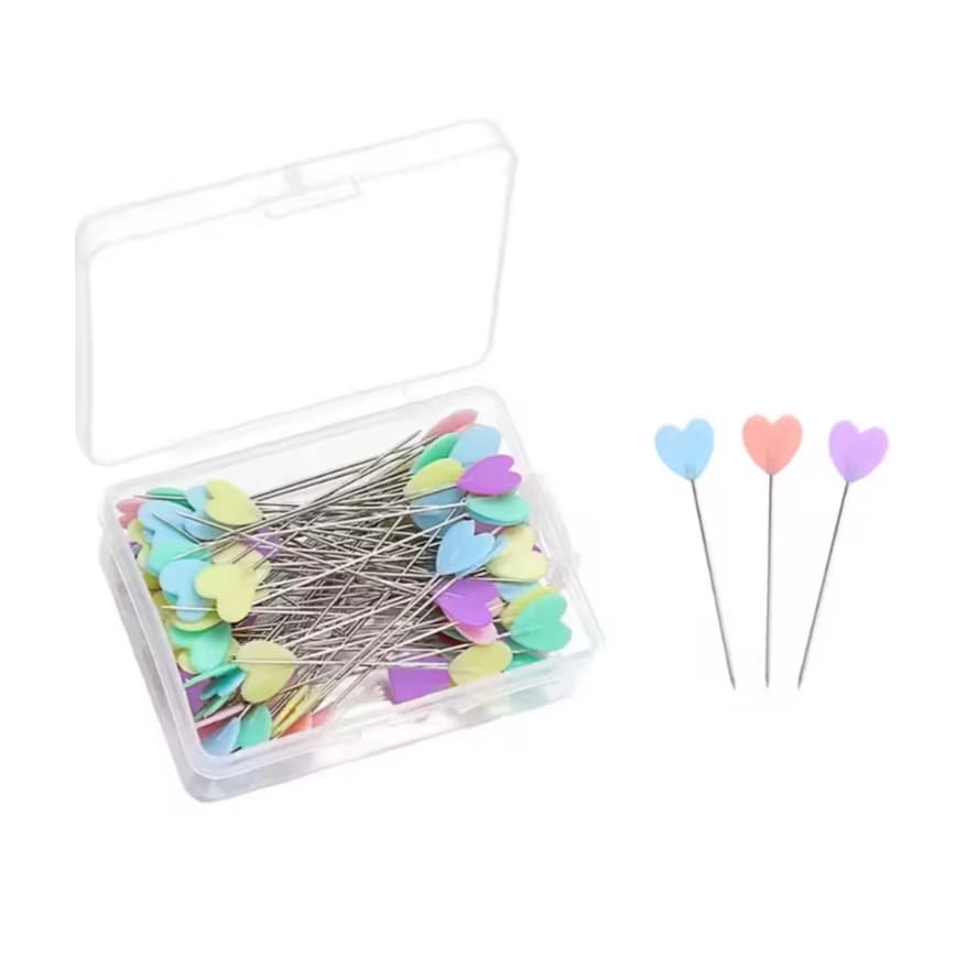 Alfinetes Cabeça Coração Para Patchwork Costura Aplique Com 50 unidades