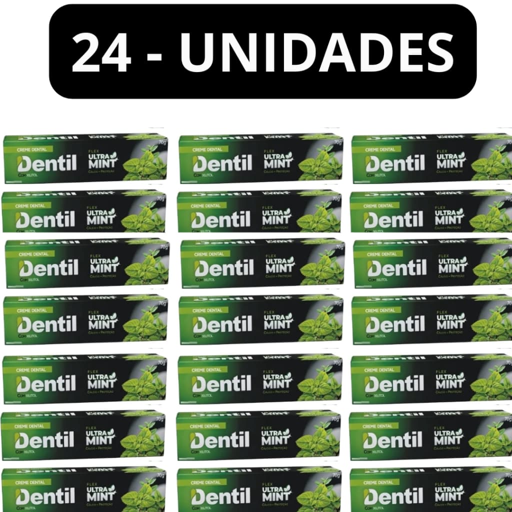 Kit 24 Creme Dental Dentil Ultra Mint 70g Sem Flúor