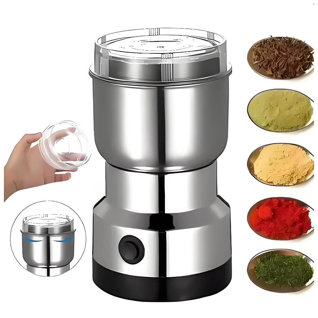 Moedor de Grãos Elétrico 220V - Aço Inoxidável 4 Lâminas, Ideal Para Café Fresco | Pronto Entrega F5