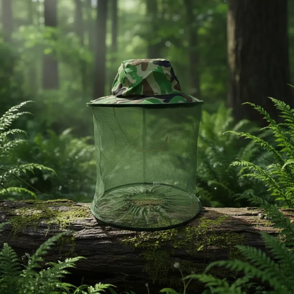 Chapéu Apicultor Mosquiteiro Camuflado Pesca Anti Pernilongo Tela Trilha Camping Mosquito Aventura
