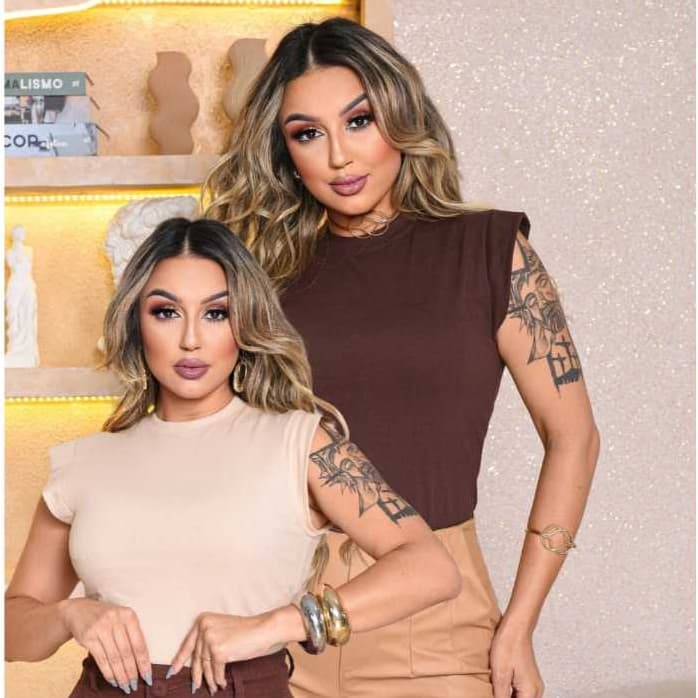 Kit 2 ou 1 Unidades Camiseta Muscle Tee Blusa Elegante Ampla de Ombreira blusa Feminina Casual