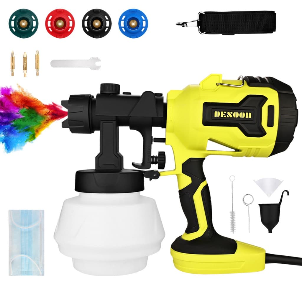 Pistola Pintura HVLP Elétrica 600W Profissional Pulverizadora 800ML Desoon Pistola de Pintura