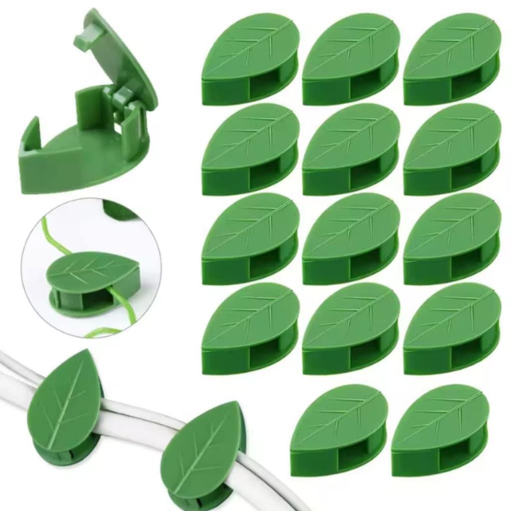 Kit 5/50 Clips Adesivo Para Planta Formato de Folha Para Plantas Pendentes Suporte de Parede Decoração - Jardimix