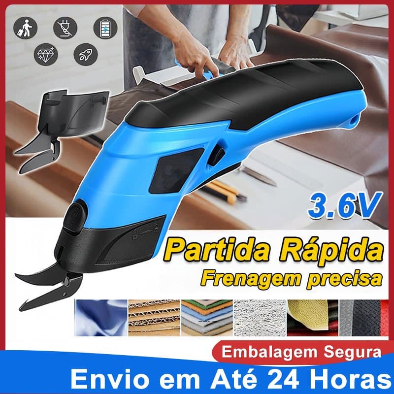 Tesoura Elétrica Para Tecidos USB Recarregável Bivolt Corte Rápido Profissional