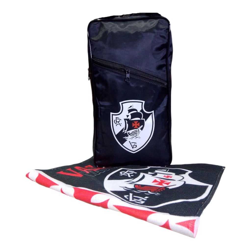 KIT VASCO DA GAMA PORTA CHUTEIRA IMPERMEAVEL COM TOALHA DE ROSTO