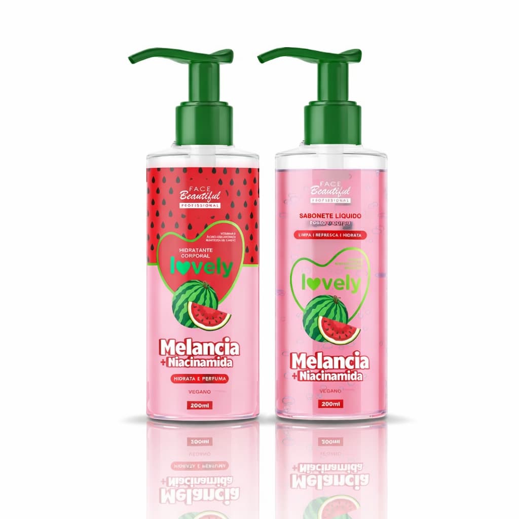 Kit Banho Perfumado Hidratante + Sabonete em Gel Lovely Face Beautiful – 200ml