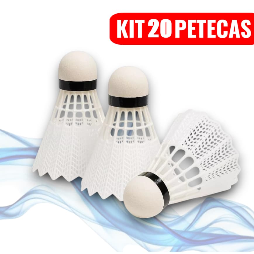 Kit 20 Petecas para Badminton Sports Praia Branco Lazer esporte, Recreação ao Ar Livre