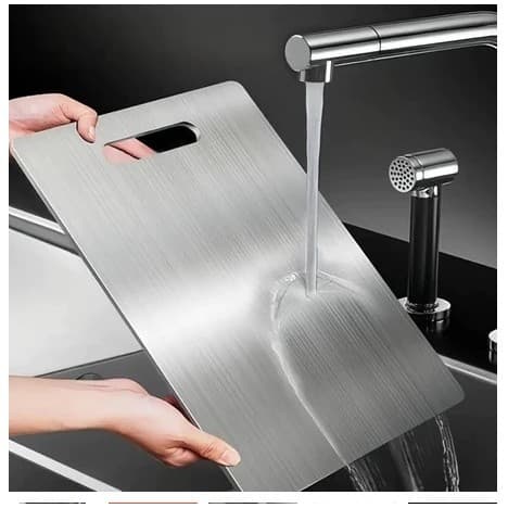Tábua de Corte Profissional em Aço Inoxidável 304, Antimofo e Antibacteriano, Ferramenta de Cozinha