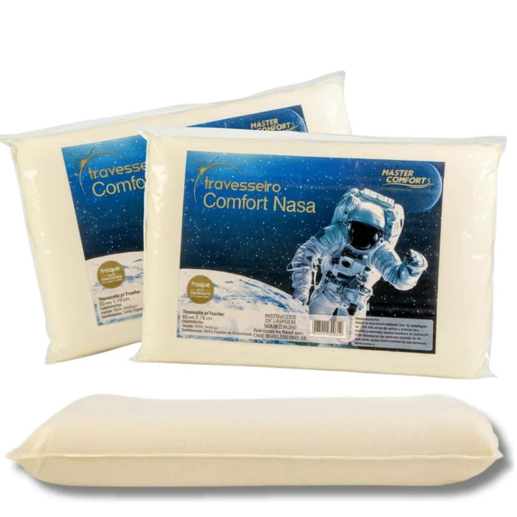 TRAVESSEIRO NASA COMFORT 01un VISCOELASTICO ANTIALERGICO ESPUMA GEL MACIO