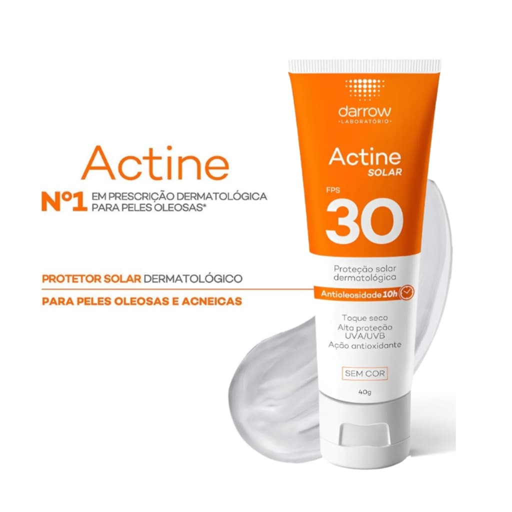 Protetor Solar Actine Fps30 Antioleosidade 40gr Darrow Sem Cor