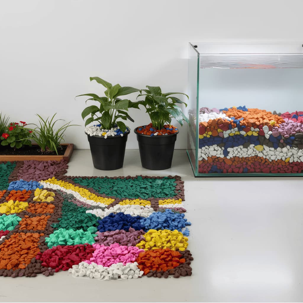 PEDRAS COLORIDAS 1KG - PARA JARDINS VASOS DE PLANTA PEDRA DECORAÇÃO AQUÁRIOS PEDRISCO MULTI CORES