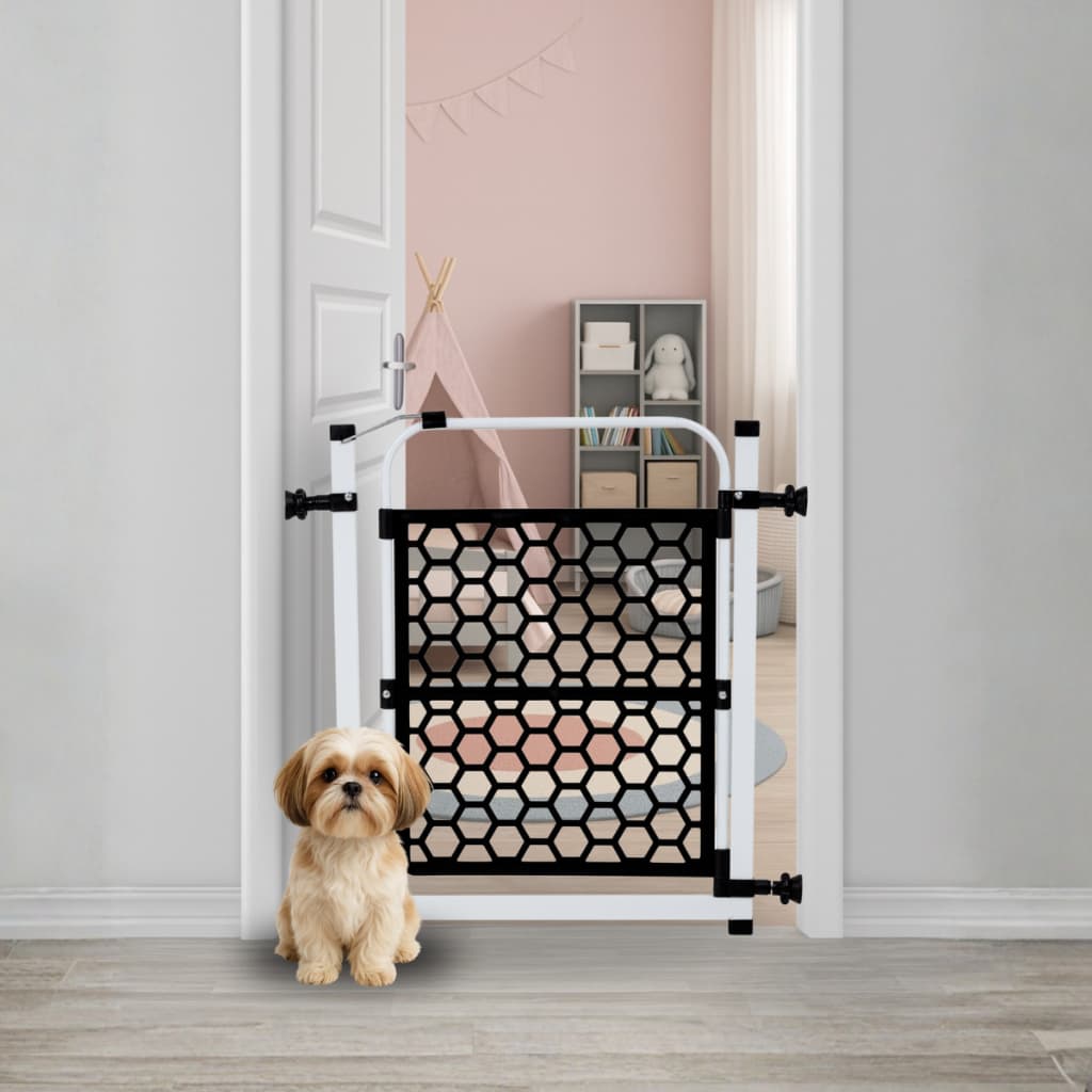 Portão para Pet e Grade Para Cachorro 78cm A 83cm Cercado de Proteção Branco