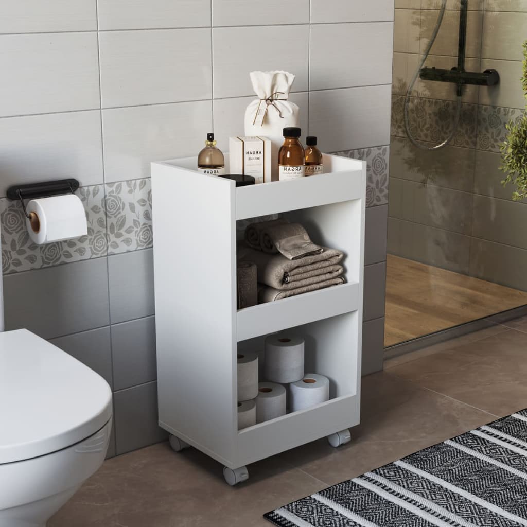 Armário Carrinho Organizador Multiuso Com 3 Camadas Com Rodinhas Cozinha Banheiro Quarto Lavanderia