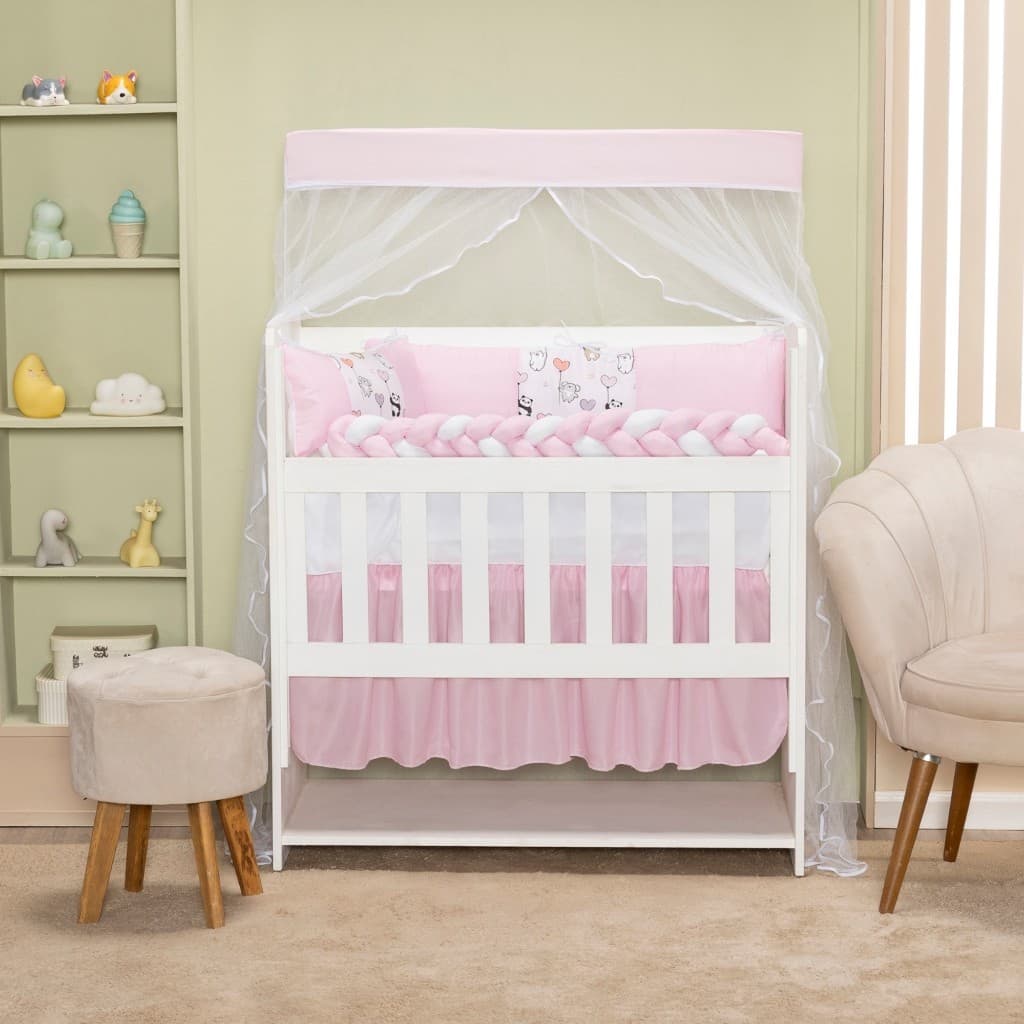 Kit Mini Berço Trança 06 Peças Sublimado Menino e Menina