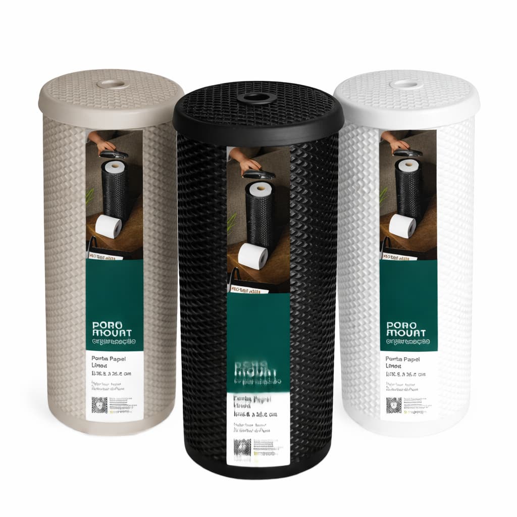 Porta Papel Higiênico Línea Paramount Suporte de Chão Banheiro Organizador de Papel 3 Rolos Plástico