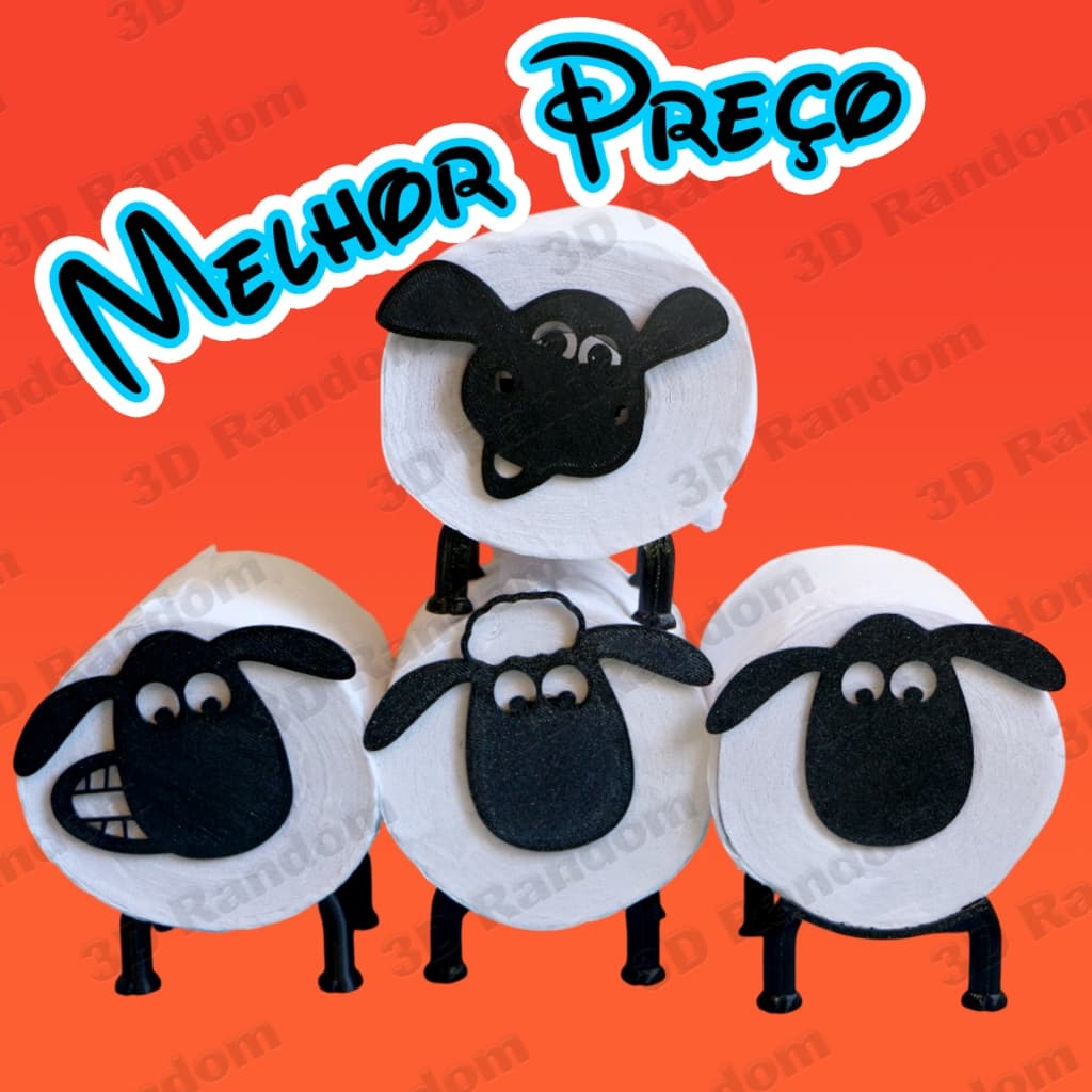 Suporte de Papel Higiênico Ovelha Shaun Decoração - LEIA O ANUNCIO