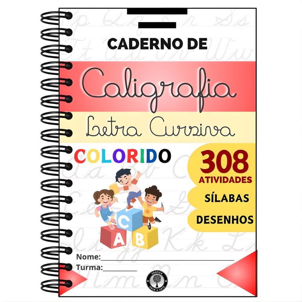Caderno De Caligrafia Infantil Letra Cursiva 308 Atividades