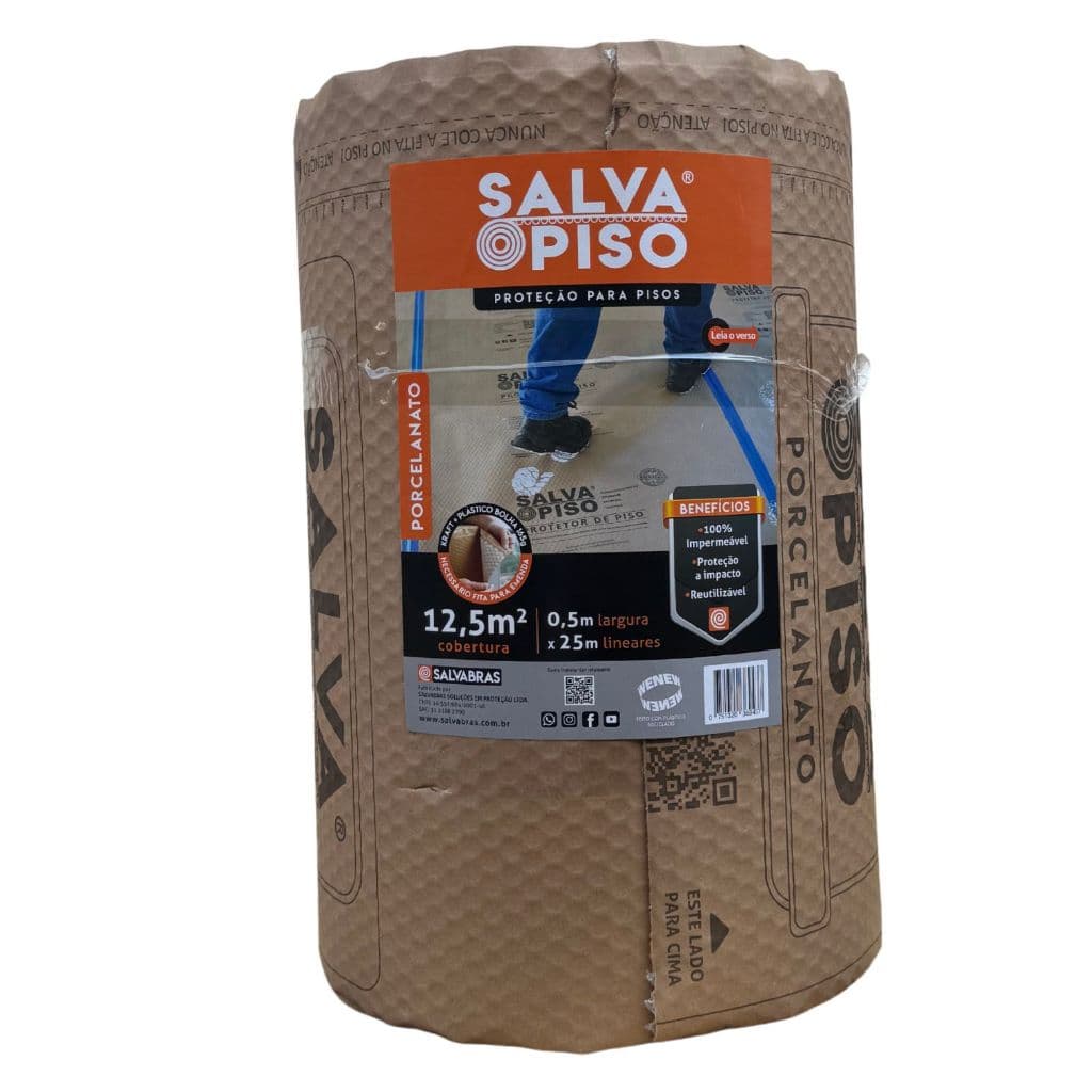 Bobina de Papelão Salva Piso 0,50mx25m Proteção P/ Pintores Pisos Reformas Salvabras