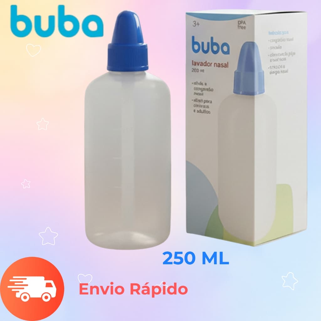 Lavador Lavagem Nasal Nariz Buba 250 ml Higienizador Infantil e Adulto Alívio Sinusite Rinite