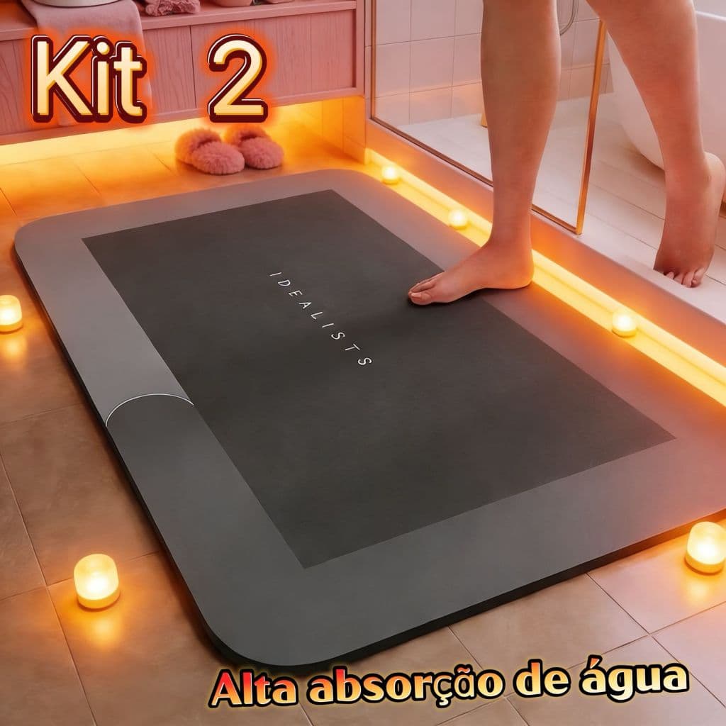 kit Tapete Antiderrapante de Banheiro Super Absorvente,Tapete Absorvente Antiderrapante Para Banheiro/Porta De Entrada