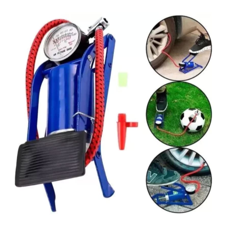 Bomba De Ar Com Pedal Tanque Alta Pressão Para Encher Pneus Bike Carro Bicicleta Bola Colchão