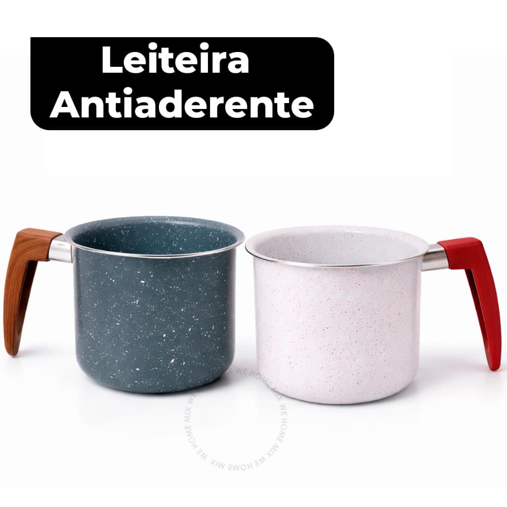 Leiteiras Antiaderente Indução Branco ou Cinza Granito Alumínio Fundido Cerâmico Canecão 1,7L