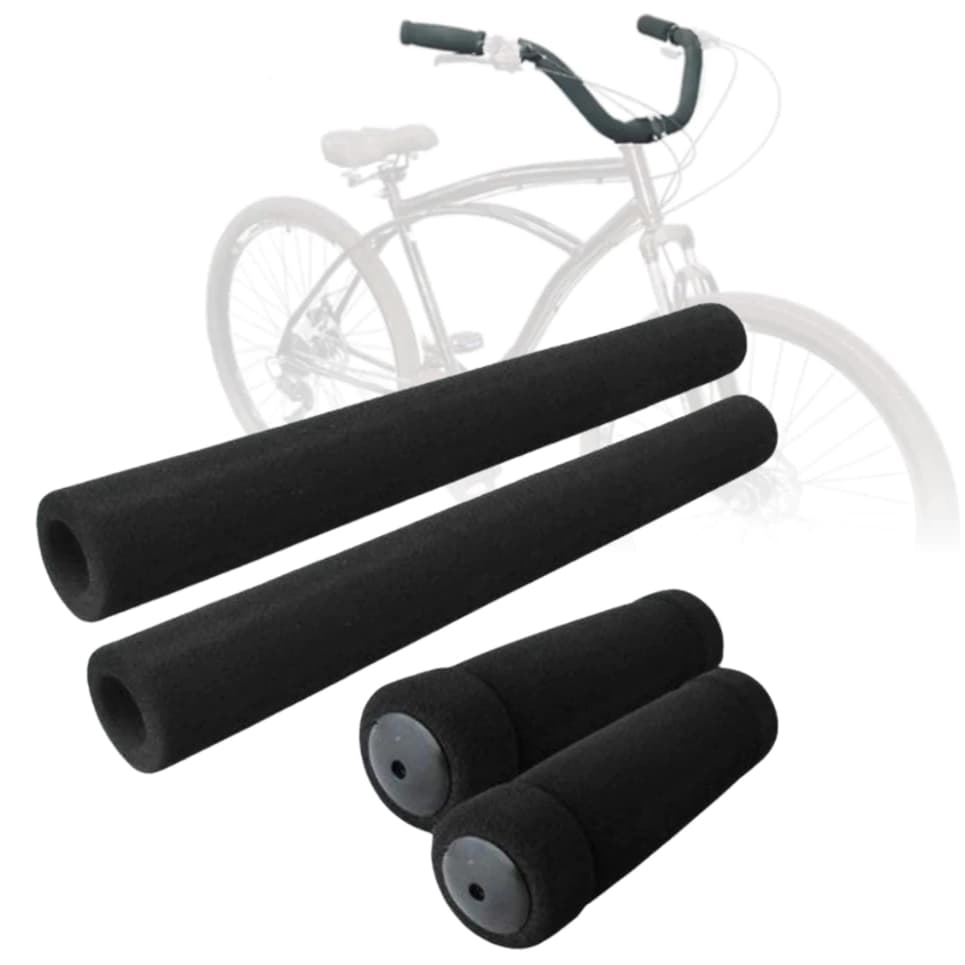 Manopla Espuma Beach Bike Caiçara Para Guidão Preto P/ Bicicleta