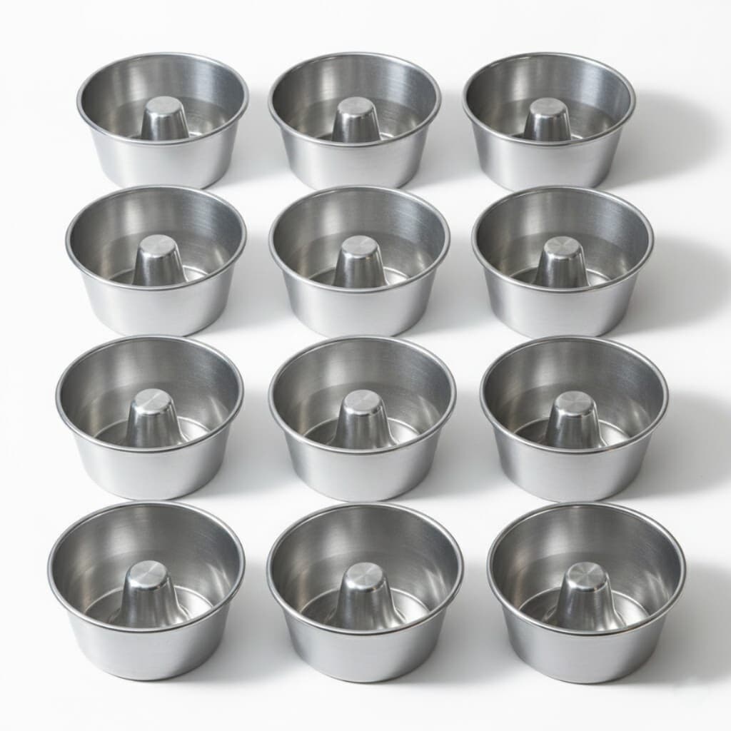 Kit Mini Formas Nº8 120ml Alumínio Pudim Bolo Vulcão Sobremesas 8cm Confeitaria Elegante