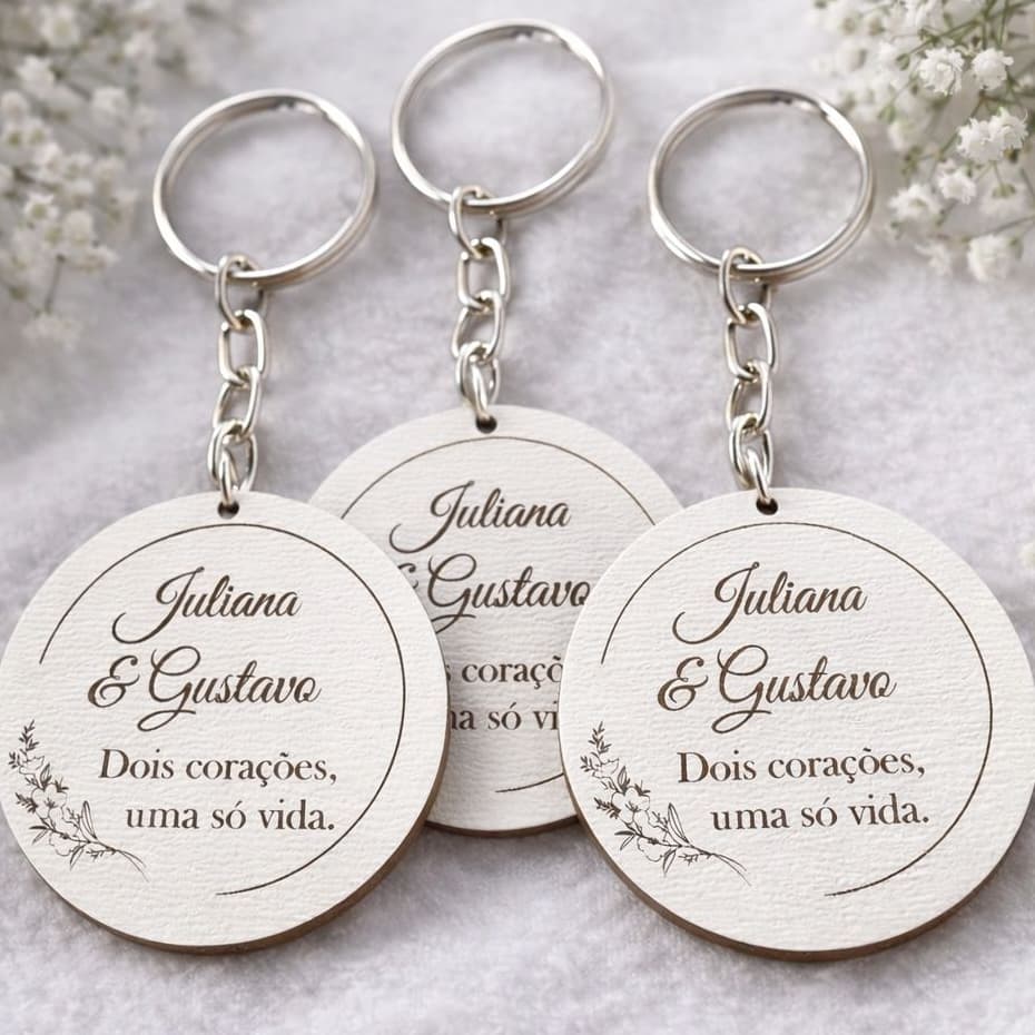 Kit Chaveiro Lembrancinha Personalizada Casamento Noivado Chá de Panela Chá Revelação