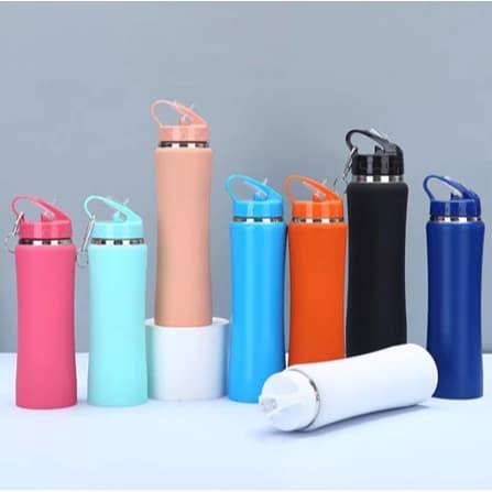 Garrafa Térmica 600ml Com Canudo Camada Dupla Com Alça Não Vaza Bebidas Quentes E Frias