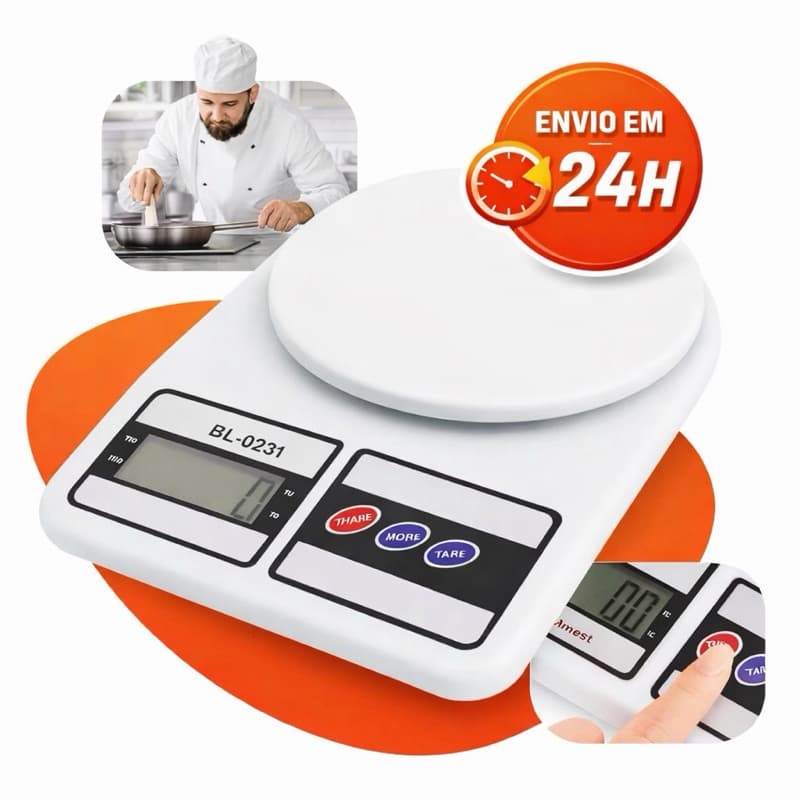 Balança Digital Cozinha SF400 Alta Precisão 1g até 10kg Peso Alimentos Dieta Nutrição