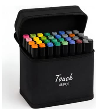 Kit Caneta Com Varias Cores  Marcadora Com Ponta Dupla Usada Em Pintura Material Escolar