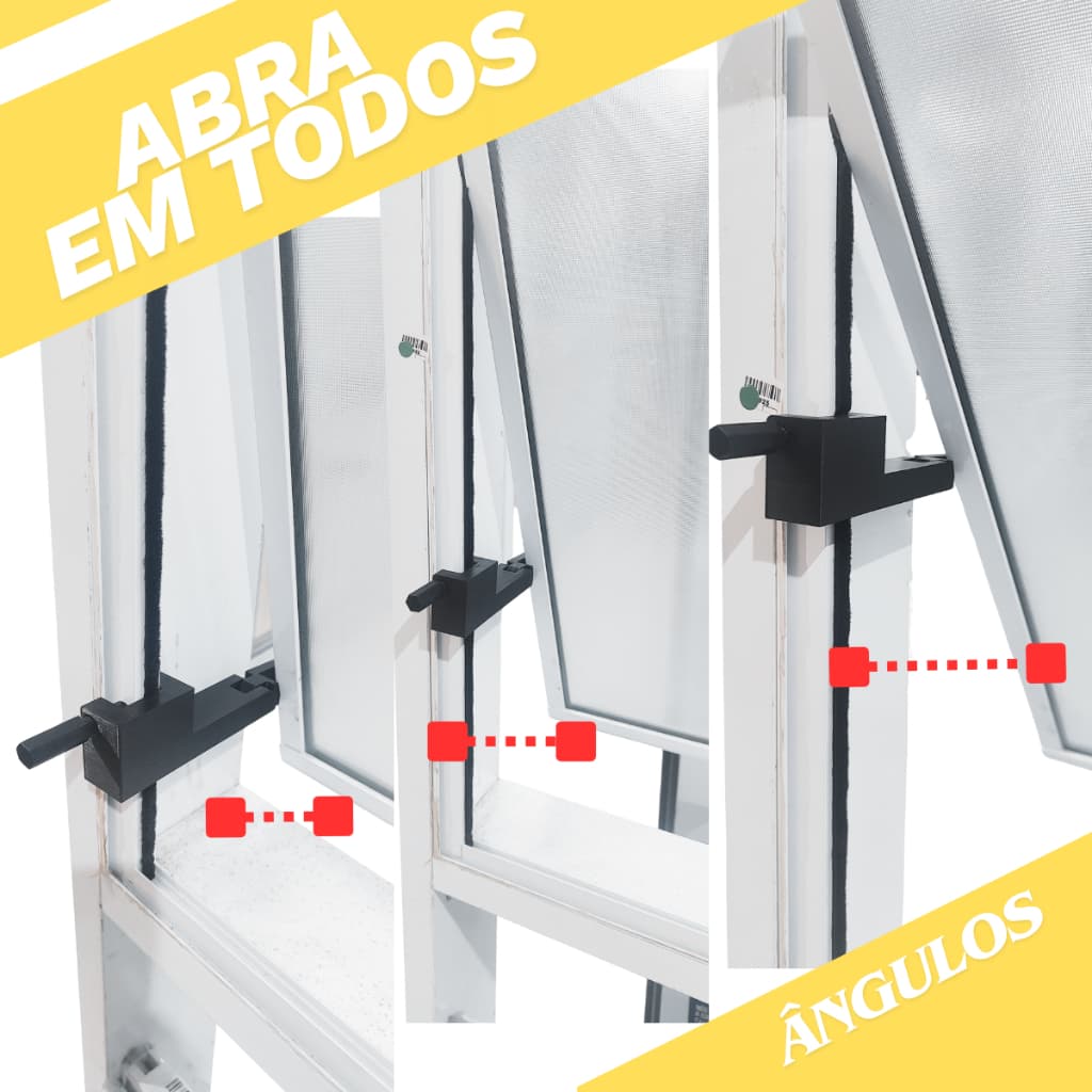 Trava  Limitador Abertura de Janela Basculante 70cm com Ajuste 10cm-20cm -30cm-60cm fecho de Segurança Resistente