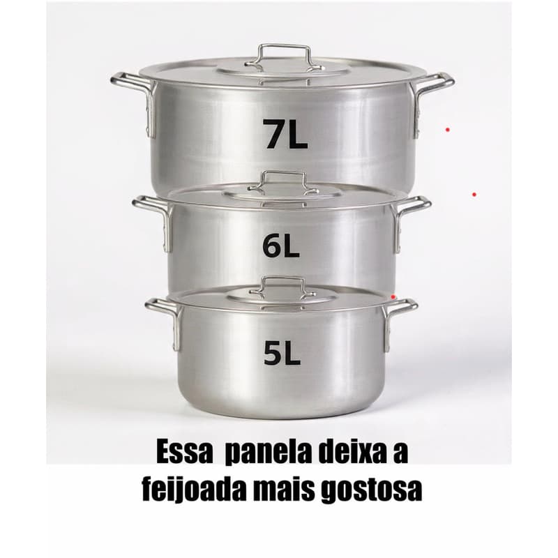 TOP Kit Panelas de Alumínio para Feijoada Jogo de Panela 3 peças Kit Feijoada Caçarola Grande