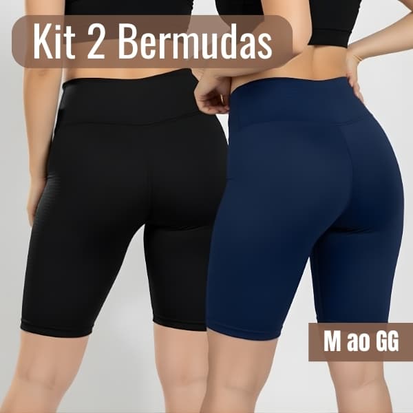Bermuda Legging Feminino e Shorts Suplex de Cintura Alta para Academia Ciclista
