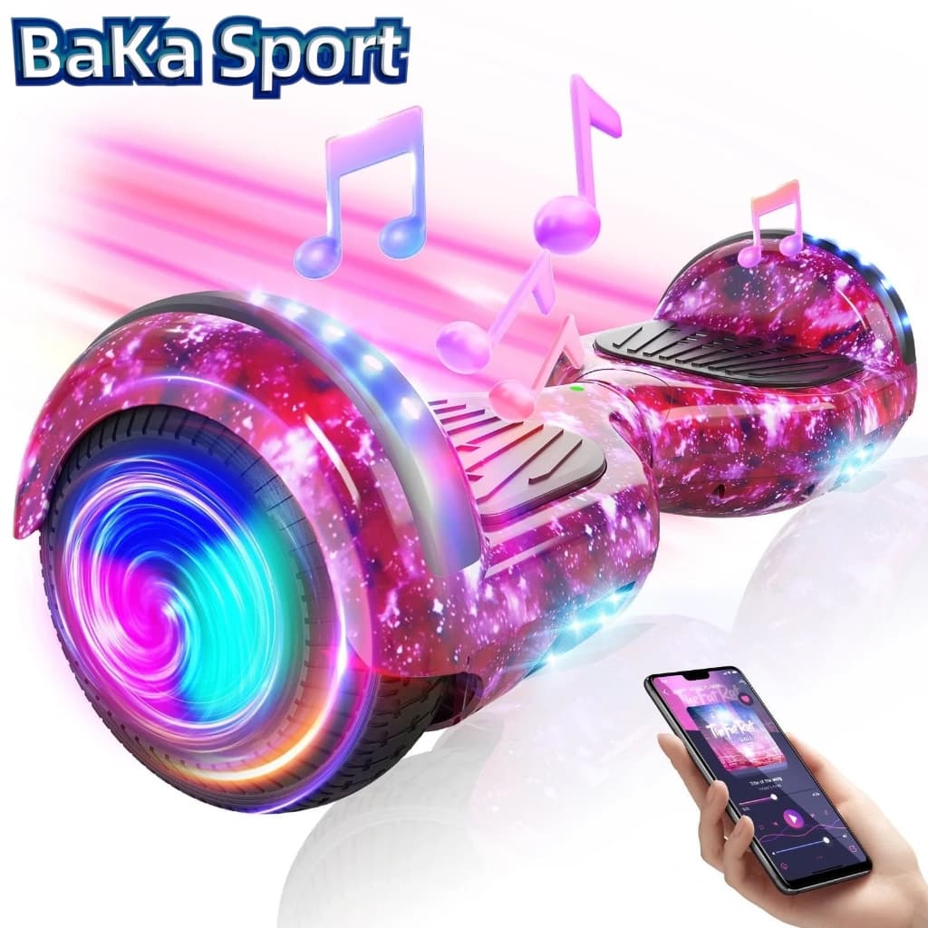 BAKA SPORTS Skate Eletrico Hoverboard 6.5" 800W com Bluetooth e Caixa de Som Hoverboard Infantil