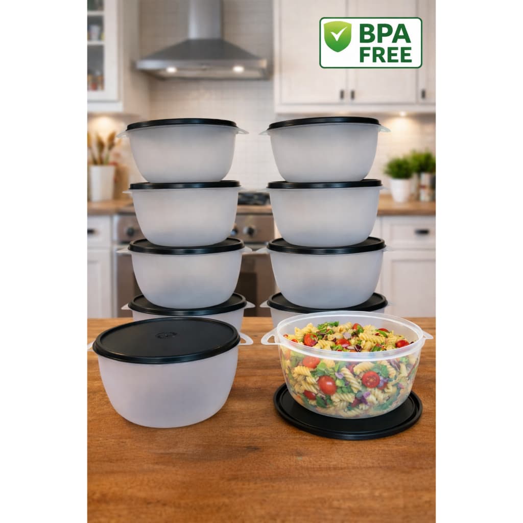 Kit 10 Bowls 1 LITRO Transparente Pote Marmita Congelamento de Alimentos LIVRE BPA