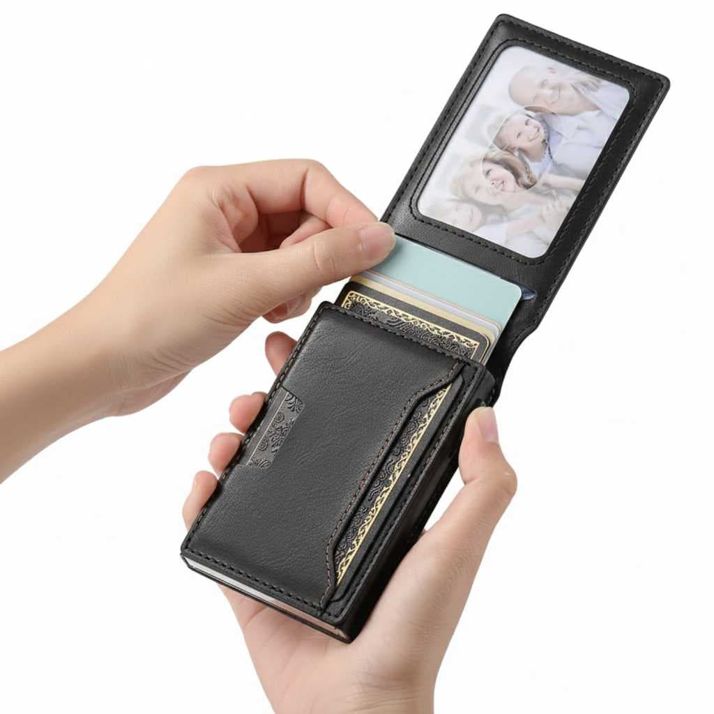 Carteira Anti-roubo Rfid Fibra Futurista Magica Porta Cartões