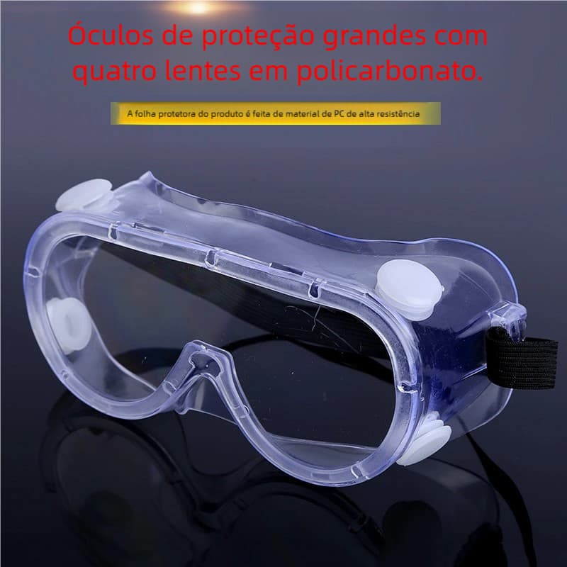 Óculos de Proteção EPI - Ampla Visão, Resistente a Químicos e Impactos