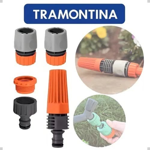 Conjunto Engate Rápido Kit Bico Esguicho  Tramontina Kit  Adaptador Fêmea Torneira +Engate Rápido