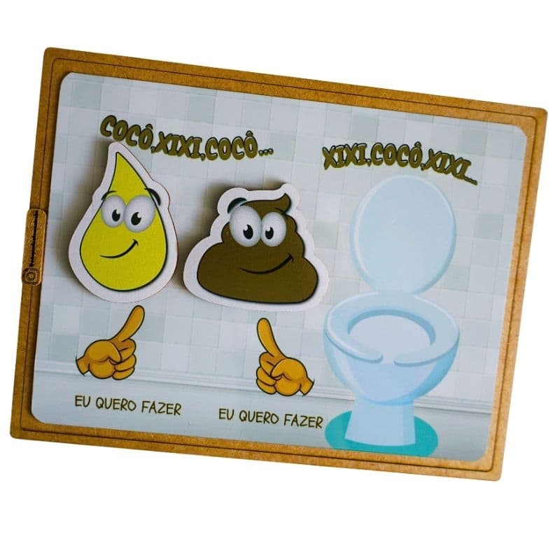 Quadro desfralde magnético eu quero fazer cocô e xixi, recurso educativo