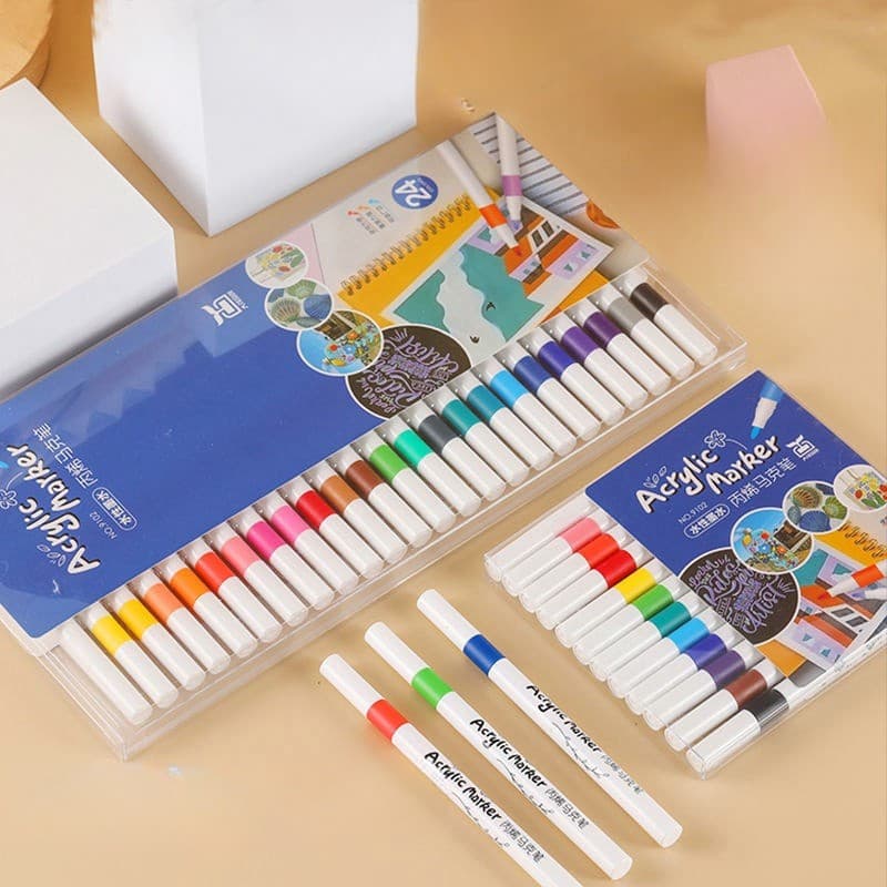 Kit 12/24/36/48 cores Marcadores de acrílico à prova d'água Barato Caneta colorida de grafite DIY para metal, papel