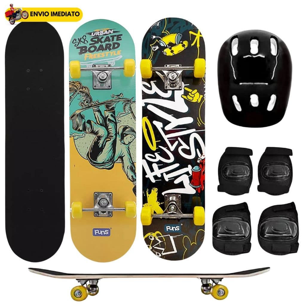 Skate Infantil Acessorios De Segurança Radical Estampado