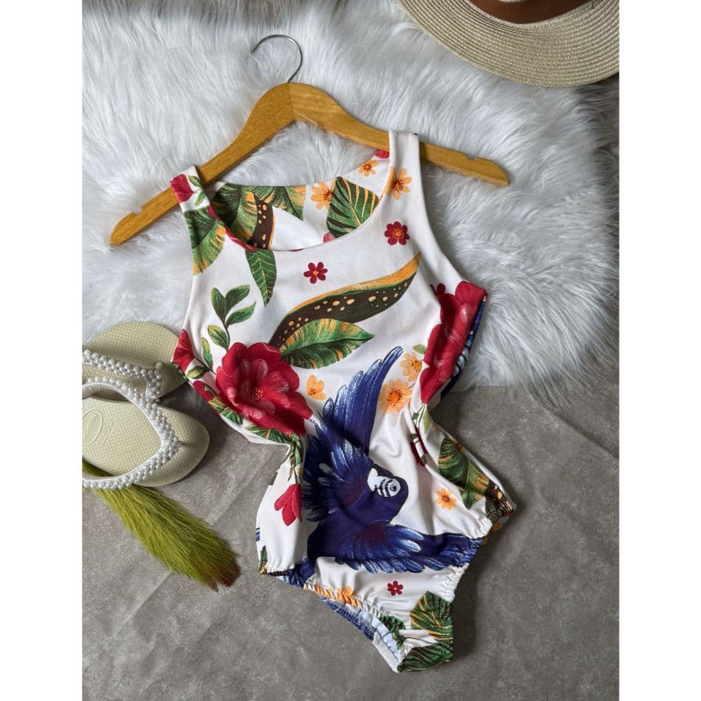 Maio Forrado Para Banho Bory Body Feminino Maio No Suplex Estampado Piscina Praia Verao