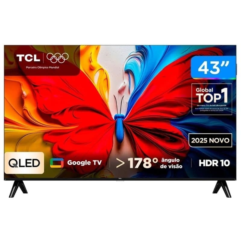 TV 43" TCL Full HD QLED 43S5K Google TV 2 HDMI